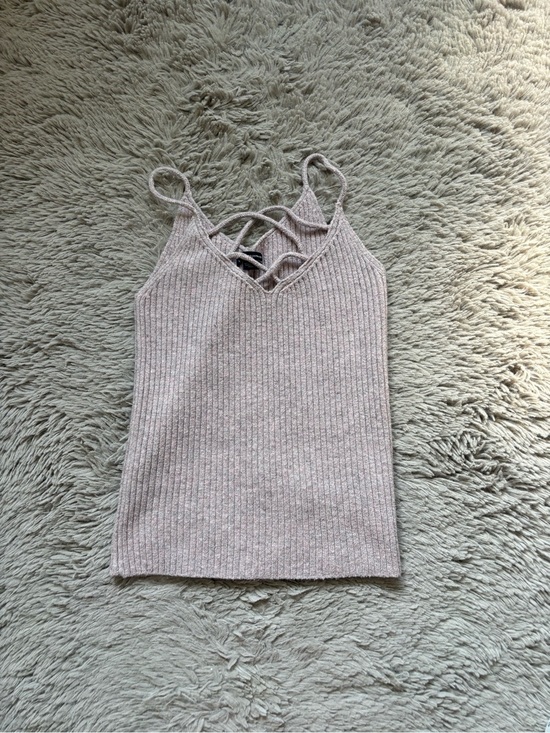 American Eagle Outfitters Tops - American Eagle V-Neck Strappy Knit Tank Top - Light Mauve medium